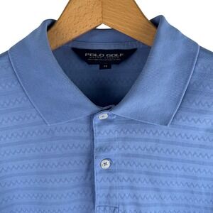 Polo Golf Ralph Lauren Mens Blue Pima Cotton Polo Shirt Size M Textured Pattern